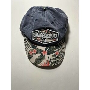 Sanibel Island FL Lucky 7 USA Womens Hat Cap Summer Hawaiian Floral Pattern